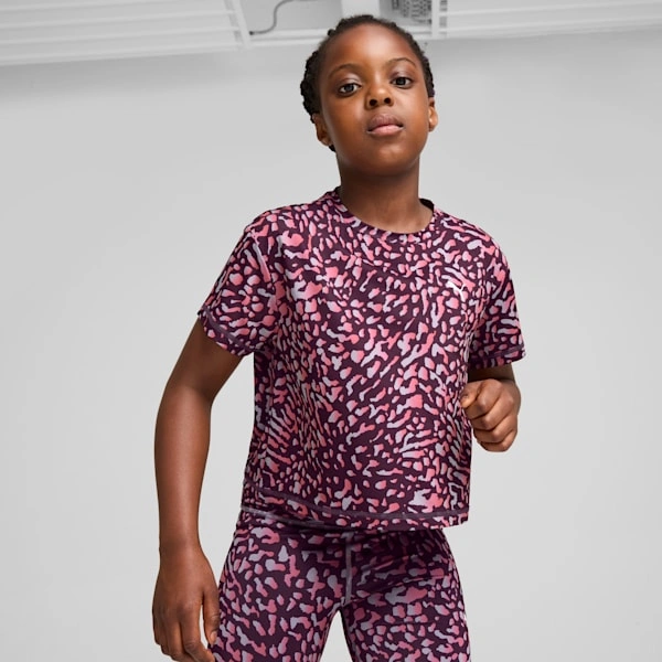 PUMA Train: Mini-Me Style. Short & Sweet Tee. Favourite Fits for Little Explorers. Get Set, Go!